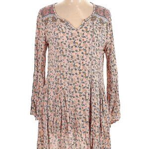 Patrons of Peace Floral Tunic/Minidress; Women's Large; Rayon; Bell Sleeves; EUC